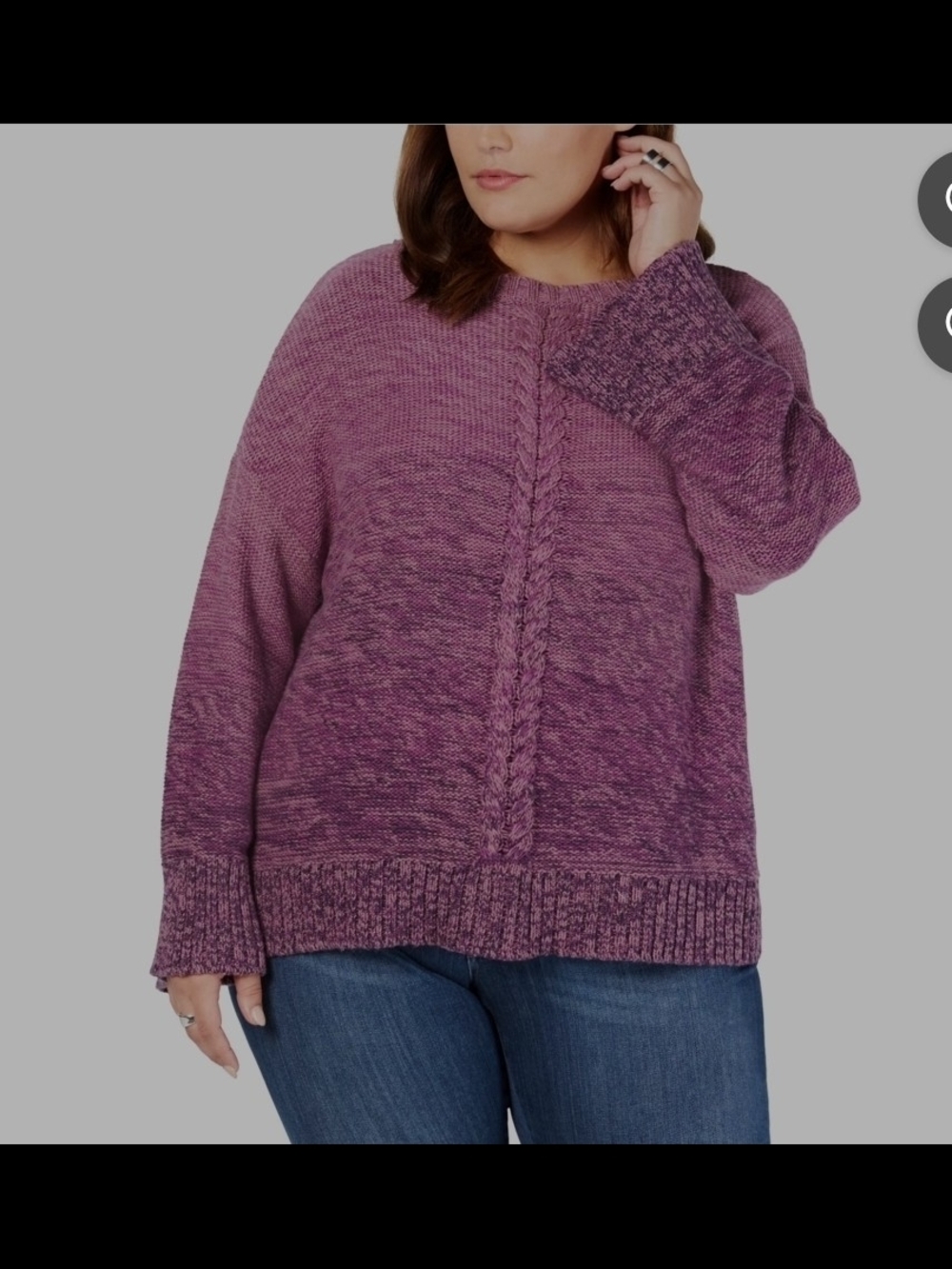 10 NWT 3X Style & Co. Lavender Cable-Front Crewneck Sweater P2P27 L31